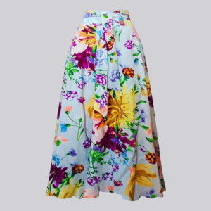 Vibrant Meadow High-Waist Tie-Front Maxi Skirt