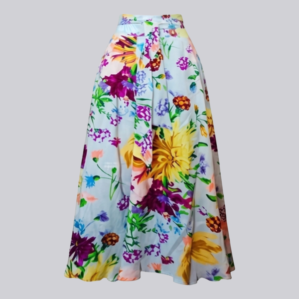 Vibrant Meadow High-Waist Tie-Front Maxi Skirt